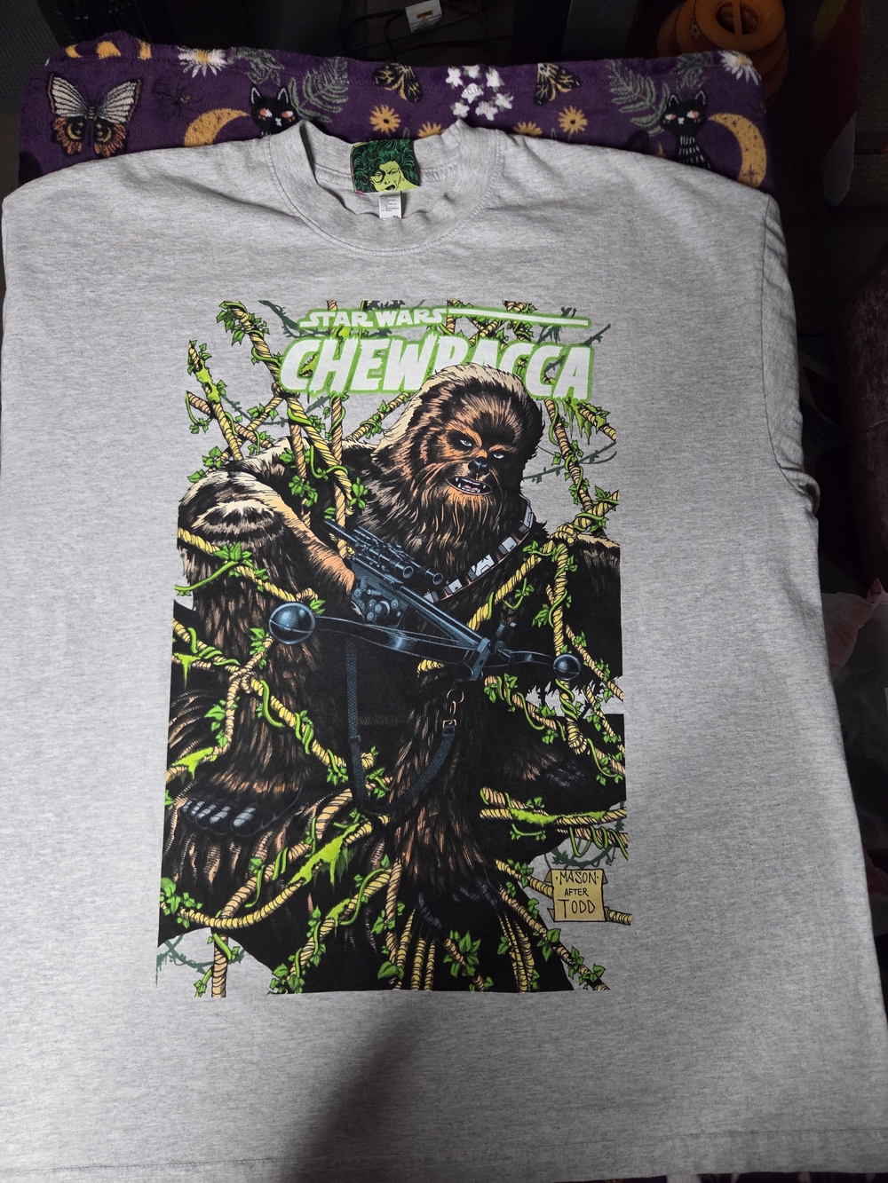 Chewbacca Screen-printed bootleg shirt by Nicky's Tees XL